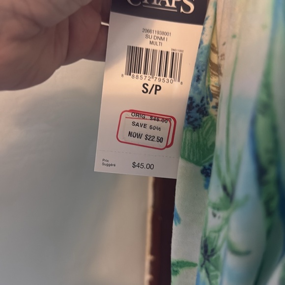 NWT chaps size small Tropical Print Women's Top - Picture 4 of 4